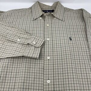 Ralph Lauren Blake XL Button Down Shirt Tattersall Check Cotton Long Sleeve